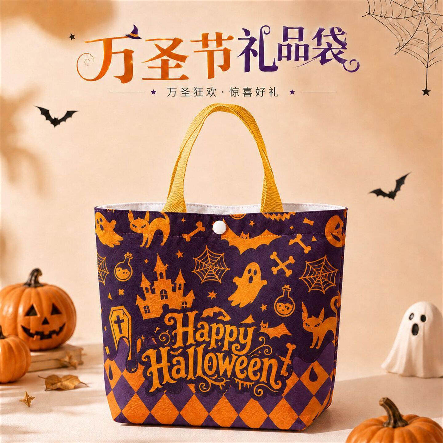 万圣节讨糖袋南瓜糖果袋子装饰道具小礼品礼物手提袋创意帆布袋