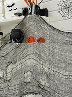 Haunted house set, escape room theme, horror decoration, aged tattered cloth pendant, black gauze, Halloween props thumbnail 4