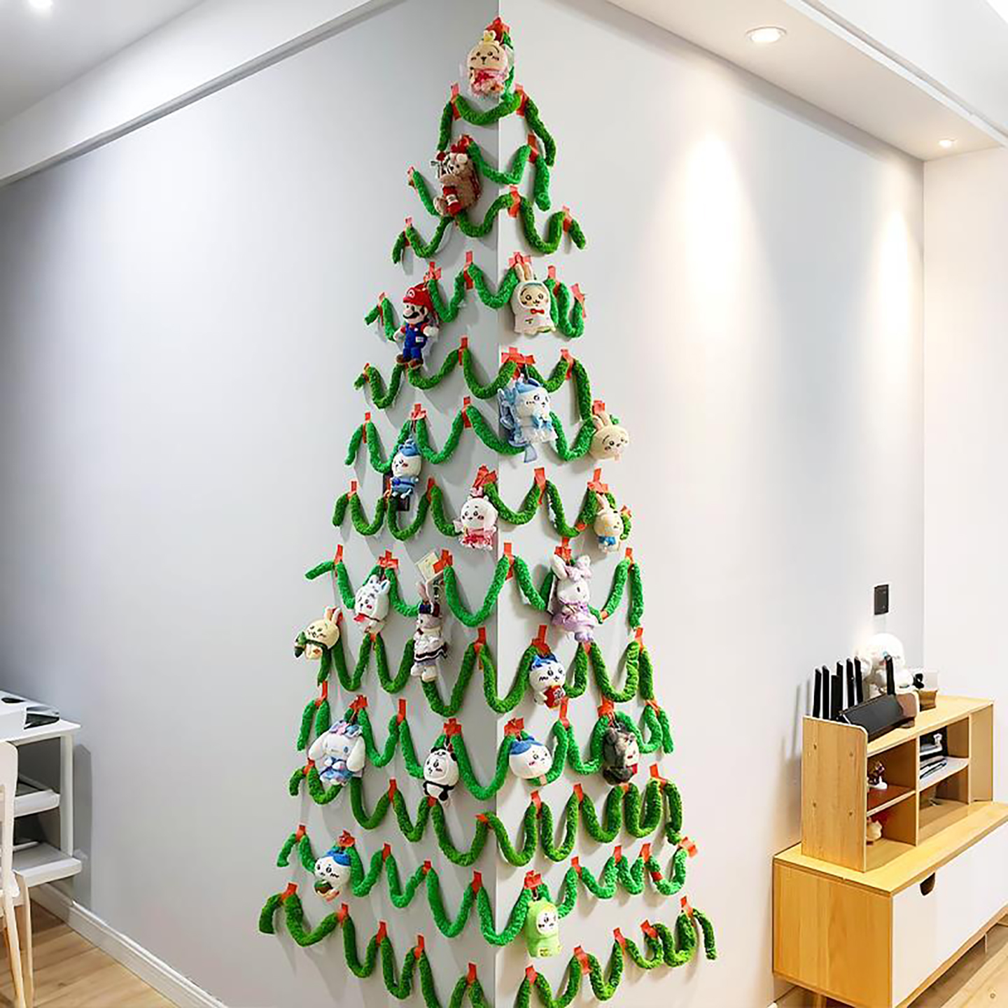 墙角圣诞树粗毛线diy材料包圣诞节装饰品墙面店铺氛围感场景布置