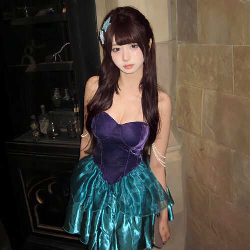 万圣节成人服装女美人鱼爱丽公主裙cos装扮衣服角色扮演大人服饰