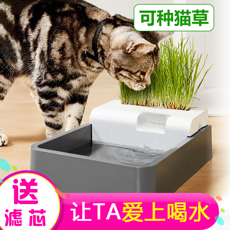 宠物猫饮水机猫草水培两用自动循环喝水器狗狗猫咪用净水器喂水碗