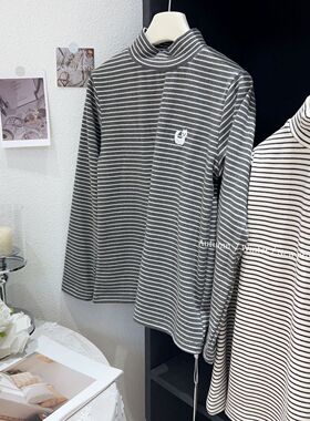 童打底2025男童秋冬新品880348女童韩版童装中大童小猫条纹打底衫