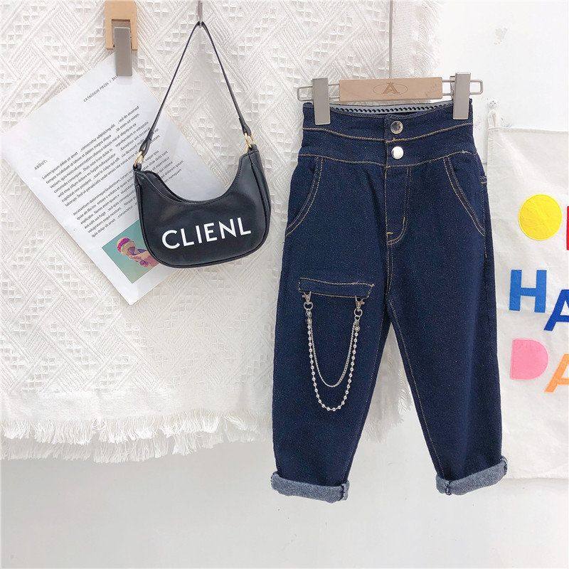 童裤 2025儿童秋冬新款男童女童韩版童装中童植绒弹力牛仔裤K2970