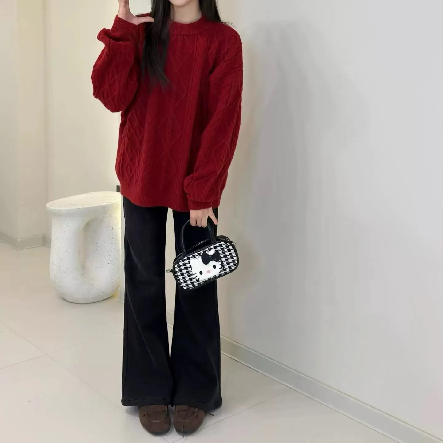 儿童毛衣2025男女童秋冬新品880311麻花纹亲子韩版中大童套头毛衣