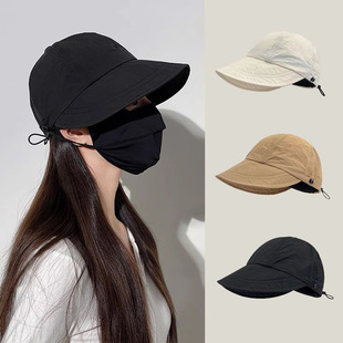 网红同款纯色防晒帽升级版女防紫外线显脸小速干鸭舌帽出游太阳帽