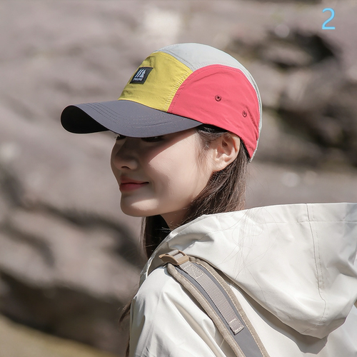 日系户外山系速干棒球帽透气拼色