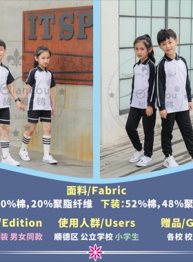 顺德甜毅鸥小学校服男女套装长短袖上衣长短裤运动服厂家直销包邮