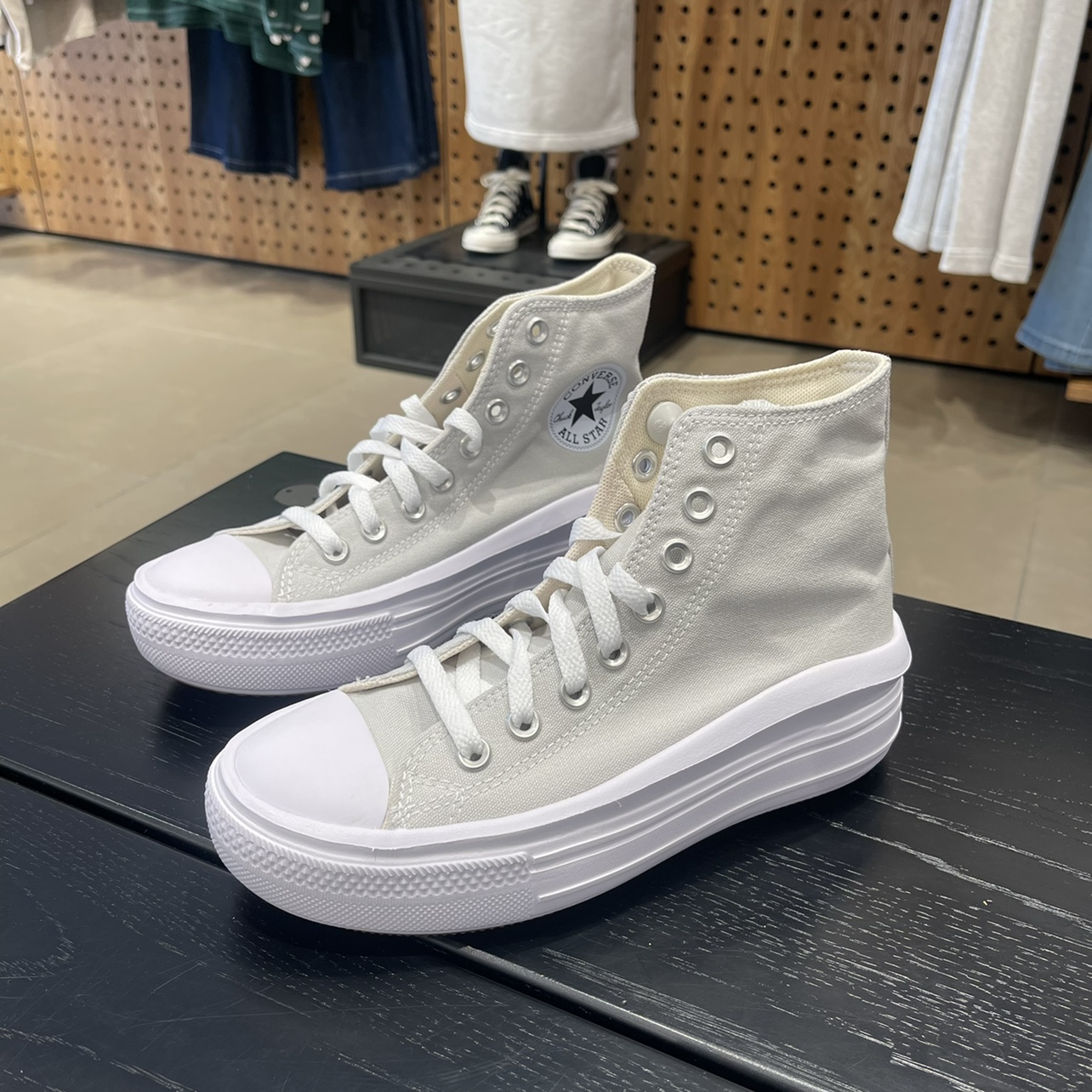 Converse 匡威正品all star高帮云朵灰男鞋女鞋增高帆布鞋A07579