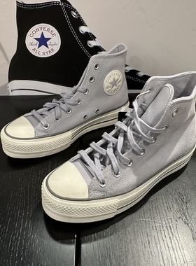 Converse匡威正品 秋冬保暖翻毛皮加绒松糕增高女款板鞋A03251C