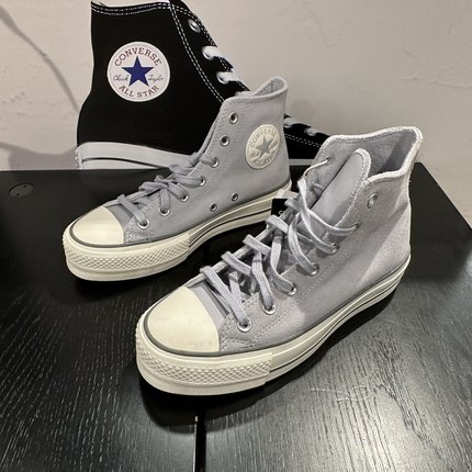 Converse匡威正品 秋冬保暖翻毛皮加绒松糕增高女款板鞋A03251C