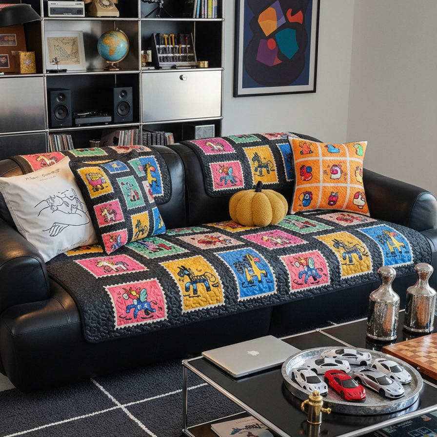 2026新款马年邮票元素设计沙发垫秋冬加厚保暖沙发坐垫防滑套罩,居家布艺,沙发垫,淘宝优惠券,粉丝福利购,淘宝优惠卷