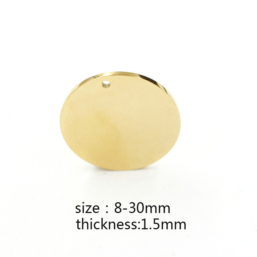 金色镜面不锈钢可刻字单孔圆片吊牌吊坠圆牌饰品配件8-30mm多规格,饰品/流行首饰/时尚饰品新,项坠/吊坠,淘宝优惠券,粉丝福利购,淘宝优惠卷