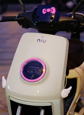 适合MMT贴纸小牛车贴mqil mtplay MT粉色灯圈创意装饰电动车贴纸