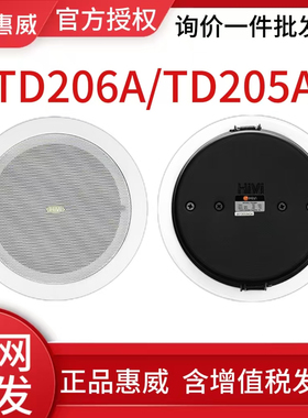 Hivi/惠威 TD206A/205A定压吸顶喇叭卫生间天花音响浴室防水音箱