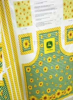 出口外贸棉布纯棉平纹布田园清新手工diy定位围裙面料 带教材