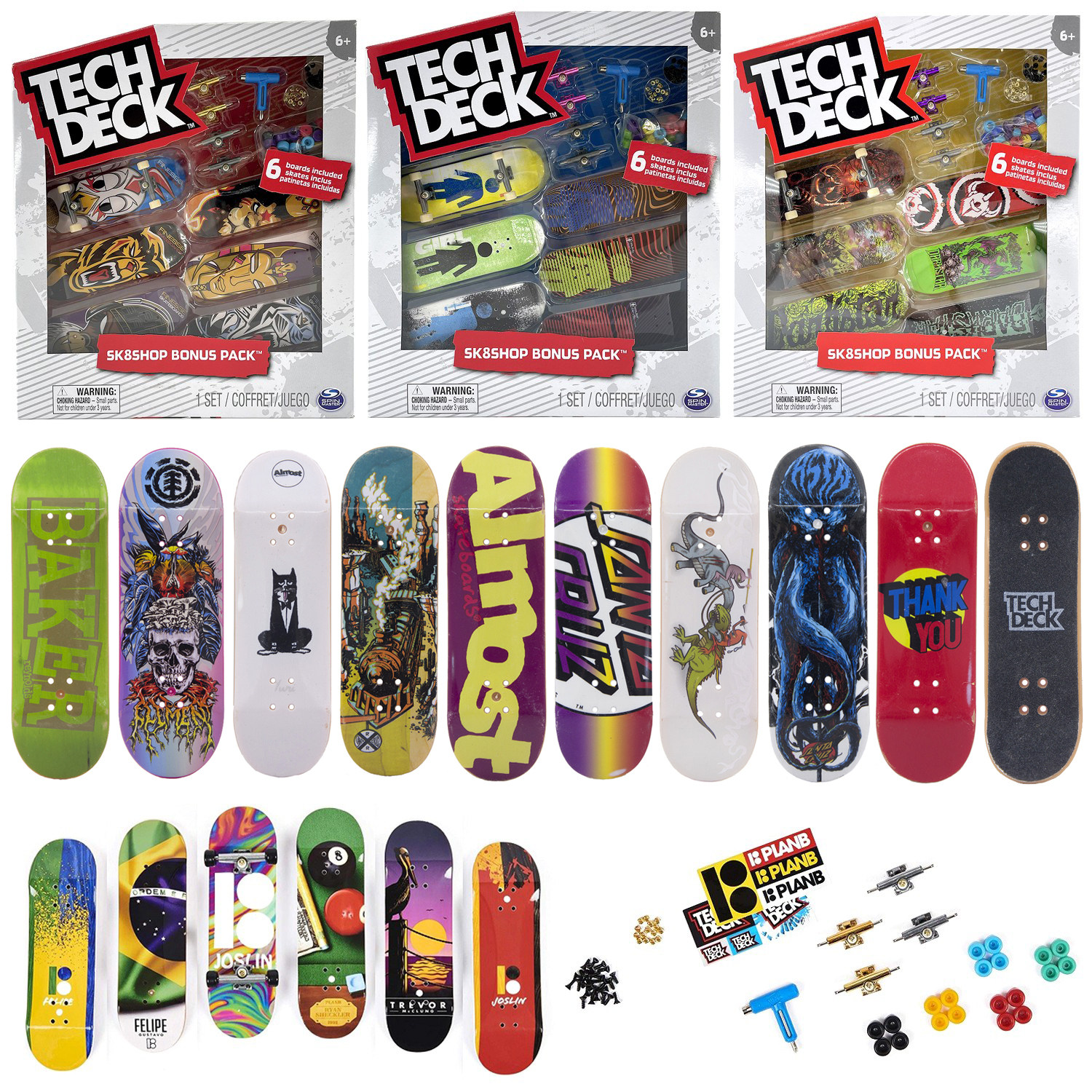 tech deck世嘉专业手指滑板翻t可换轴承桥滑轮面板配件工具补充装