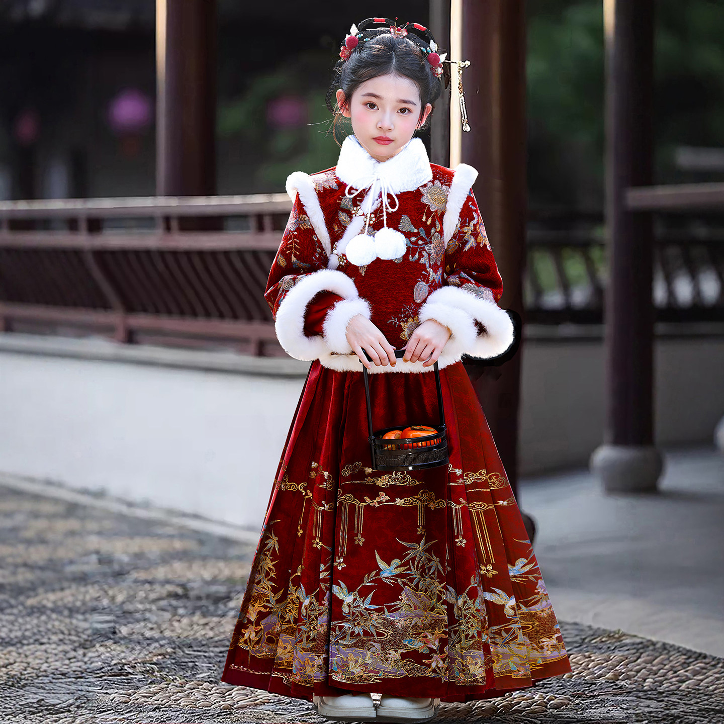 国风女童唐装马面裙新年套装过年拜年服冬装儿童冬季加绒加厚汉服,童装/婴儿装/亲子装,唐装,淘宝优惠券,粉丝福利购,淘宝优惠卷