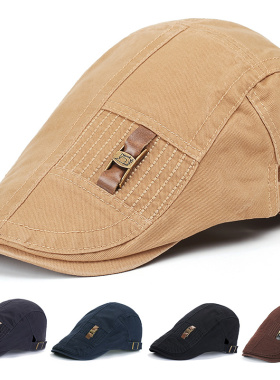 帽子男春夏季贝雷帽时尚户外防晒鸭舌帽潮流复古夏天遮阳帽前进帽