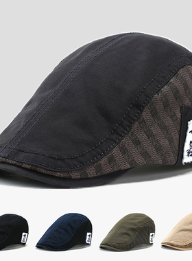 帽子男春夏季韩版复古鸭舌帽时尚休闲男士画家帽英伦潮百搭贝雷帽