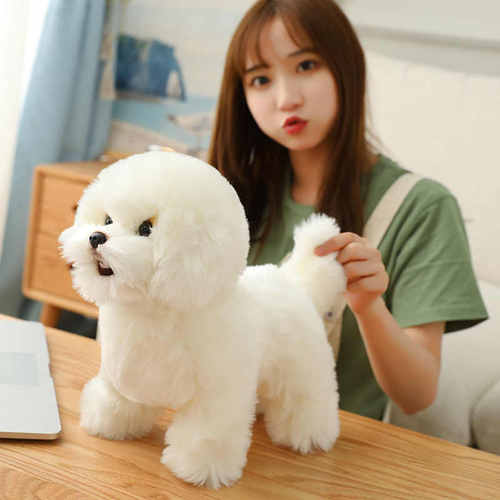 可爱仿真比熊犬毛绒玩具