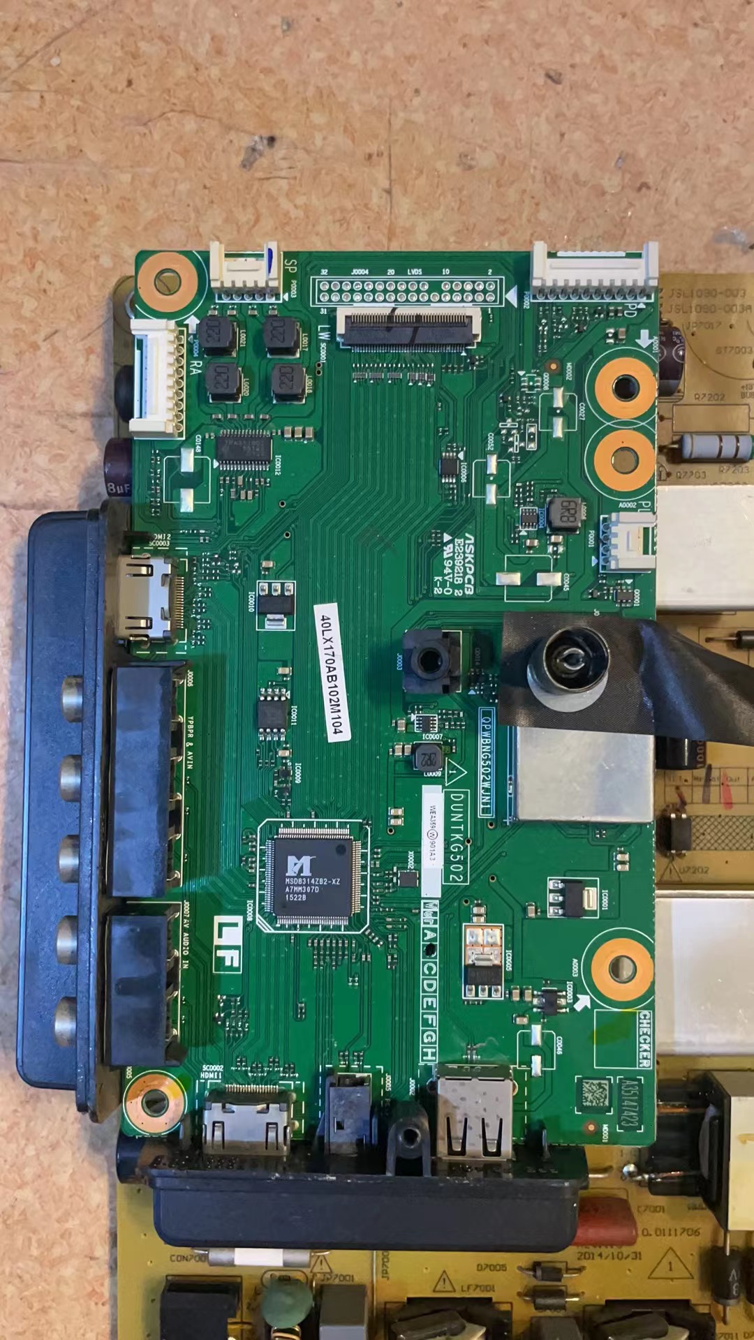 夏普LCD-40DS13A 40LX170A主板QPWBNG502WJN1 DUNTKG502屏TA404-0