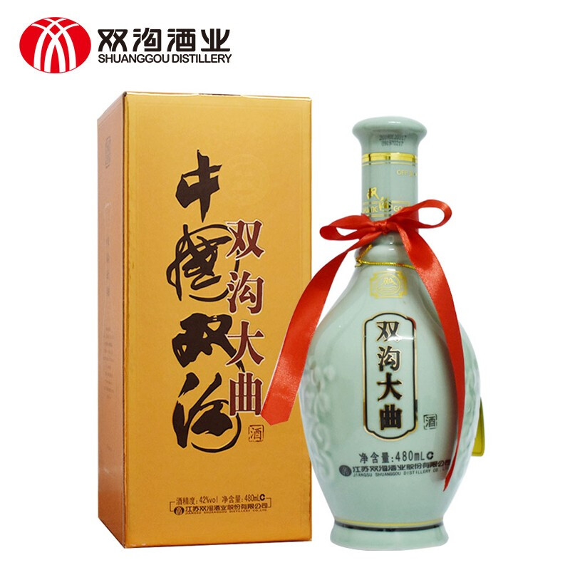 双沟大曲青瓷46度480mL*6瓶 浓香型白酒 纯粮酿造口粮酒【百亿】