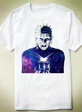 Hellraiser养鬼吃人pinhead钉头鬼圆领衣服成人TeeShirtT恤8