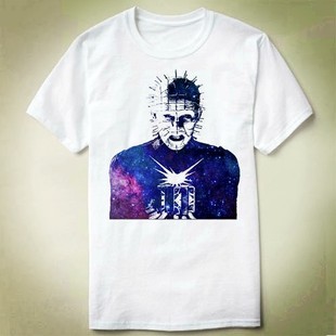 Hellraiser养鬼吃人pinhead钉头鬼圆领衣服成人TeeShirtT恤8