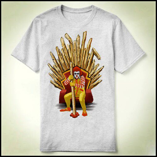Game of Thrones mcdonalds权力的游戏 圆领新款 Tee T-Shirt T恤
