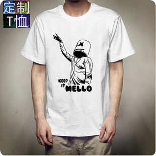 新款百大DJ摇滚定制衣服Marshmello马丁盖瑞斯棉花糖同款短袖T恤