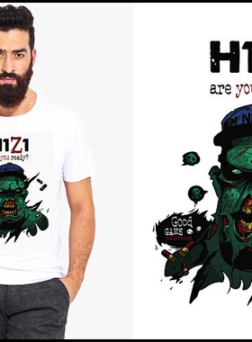 H1Z1DAYZzombiesTEE-Shirt新款圆领成人T恤班服上衣文化衫12