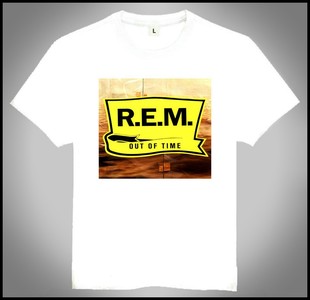 T恤 男 欧美潮流 shirt 快转眼球乐队 白色短袖 R.E.M