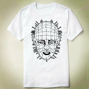 Hellraiser养鬼吃人pinhead钉头鬼圆领衣服成人TeeShirtT恤4