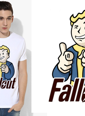 Fallout4vaultboy辐射4T-Shirt成人T恤班服上衣TEE圆领衣服196