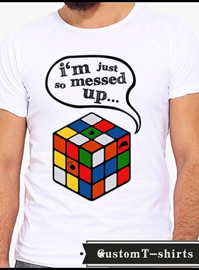 Muddled  Rubiks Cube    文化衫礼物男女美  T恤T-shirt