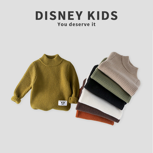 迪士尼儿童一体绒针织毛衣冬款 XOT4ZS501 350g克重磅加厚打底衫
