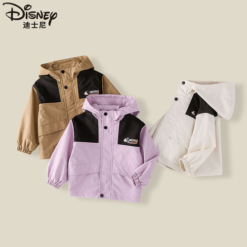 Disney/迪士尼儿童外套秋季新款夹克衣服男女童冲锋衣XOE3SW103