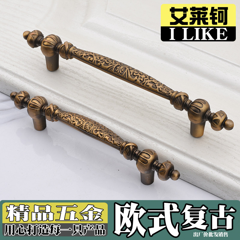 高端咖啡色黄古铜现代简约风拉手整体橱柜衣柜门鞋柜欧式抽屉茶几