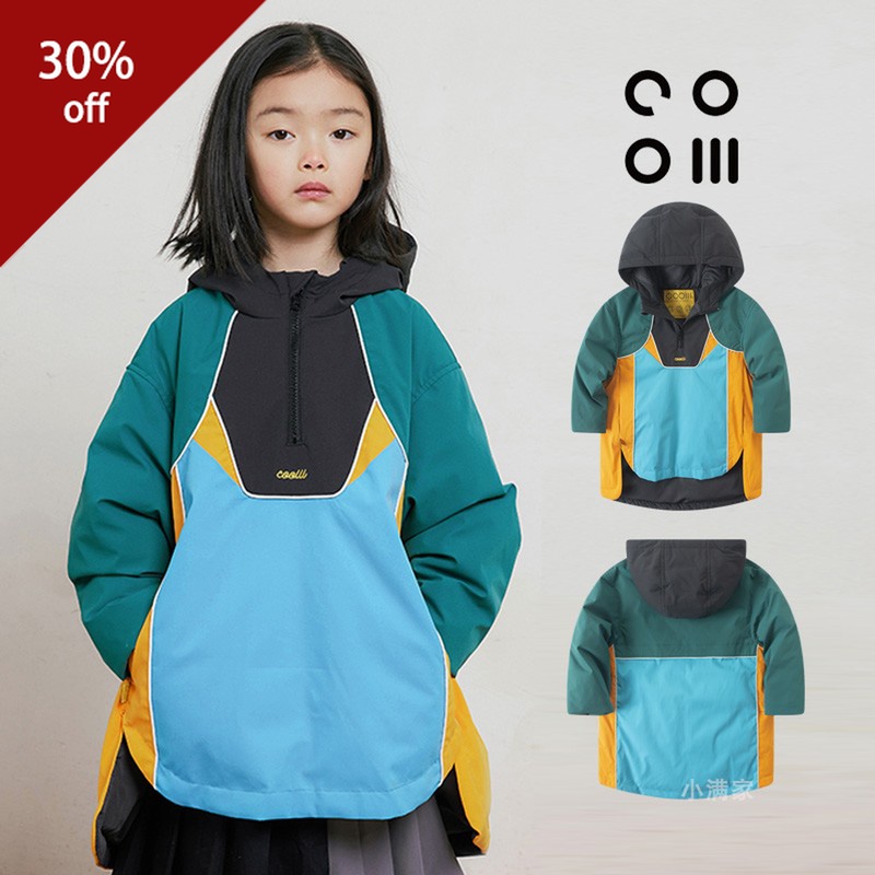 50秋冬新品 COOIII 儿童羽绒服撞色拼接飞鼠羽绒斗篷外套保暖潮