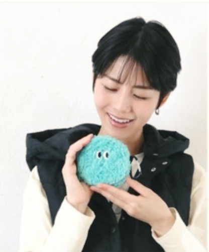 日单可爱卡通饭团毛绒刺绣零钱包耳机包 不规则圆形  附挂钩