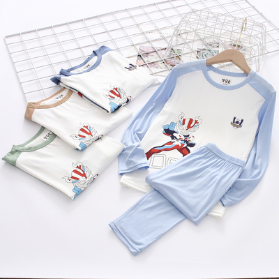 莫代尔儿童睡衣春秋款家居服套装