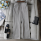 女春 直筒长裤 时髦高智风 通勤百搭保暖高腰显瘦磨毛弹性面料窄版
