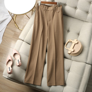 休闲长裤 型显腿长腰袢饰中缝线百搭直筒裤 女25 好版 飒爽实力通勤