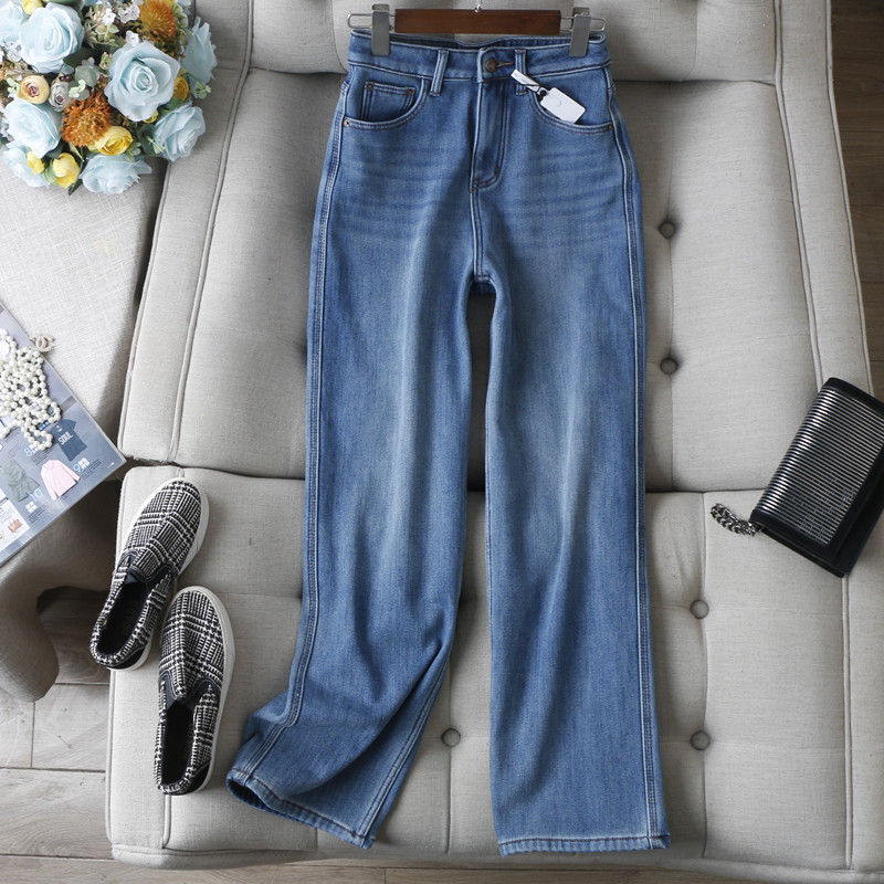 秋冬标配~休闲百搭高腰显瘦四面弹加厚加绒窄版直筒牛仔长裤女冬,女装/女士精品,牛仔裤,淘宝优惠券,粉丝福利购,淘宝优惠卷