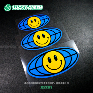 lucky良运车贴 饰贴 Smile笑脸潮牌地球越野穿越suv贴纸反光防水装