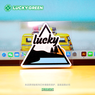 lucky良运车贴 贴纸 幸运户外露营坦克越野车身窗反光防水摩托改装