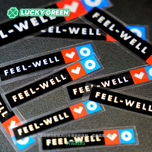 lucky良运车贴 feelwell字母趣味车身门把手车窗越野防水反光贴纸