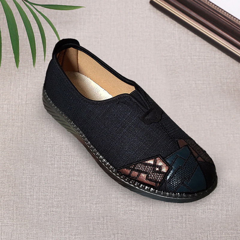 秋季新款高档亚麻防滑软底舒适