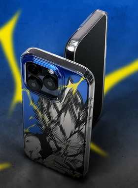 SMTM适用苹果15promax手机保护套防摔14镭射镜面银保护壳奢华原创13动漫二次元周边七龙珠手机壳12贝吉塔