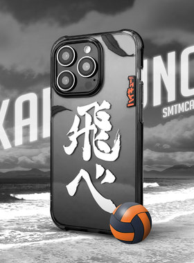 SMTM适用苹果17air手机保护套防摔13mini耐发黄16promax透黑动漫画风二次元周边12排球少年手机壳原创意